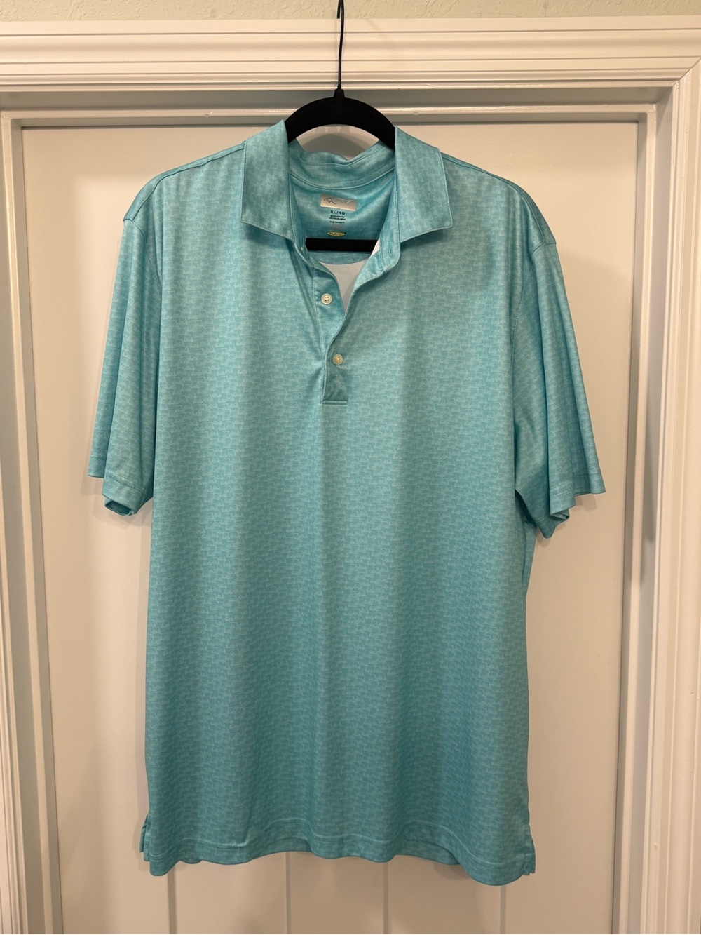 Greg Norman Collection Light Aqua Short-Sleeve Polo